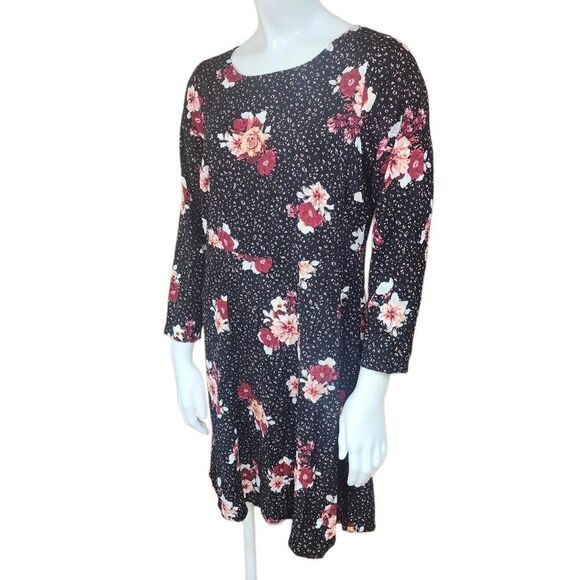 Torrid Floral & Leopard Print Challis Shift Dress with Keyhole Back (00) - Picture 3 of 7